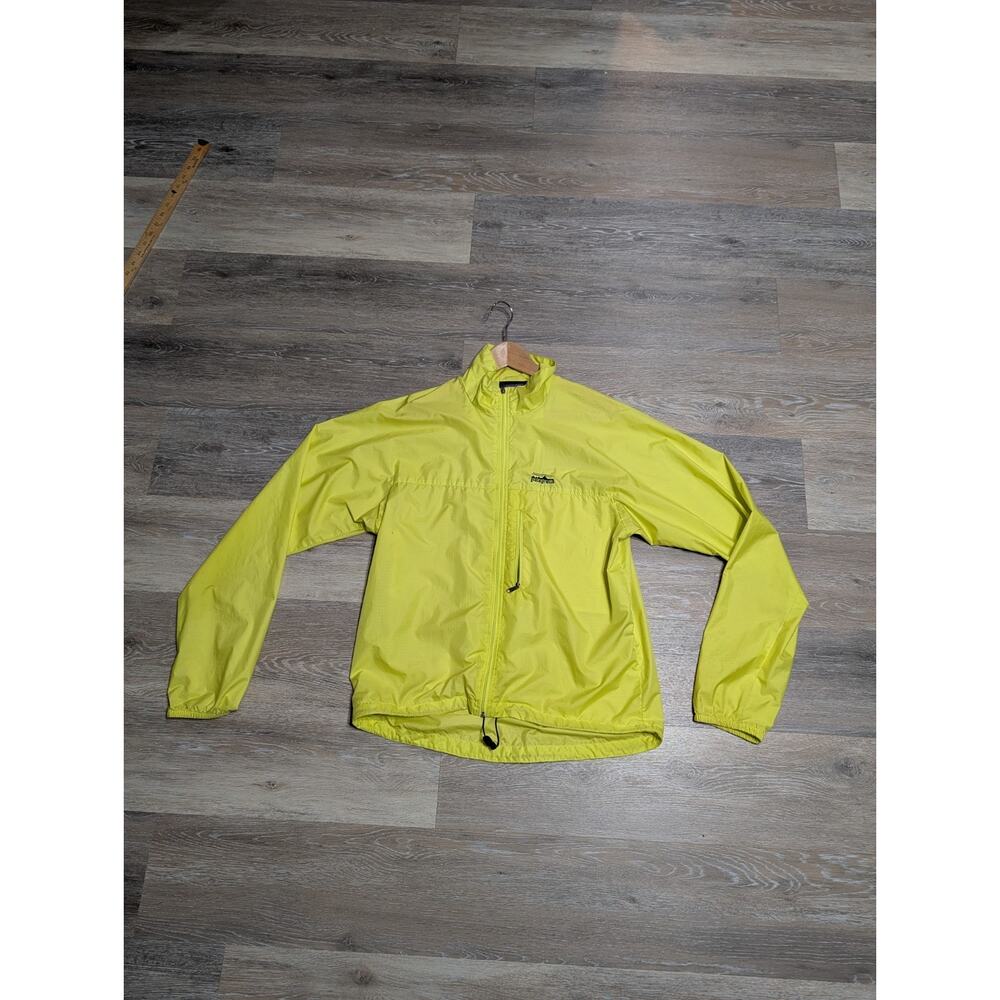 Patagonia Houdini Jacket Mens Medium Neon Yellow Full Zip Windbreaker
